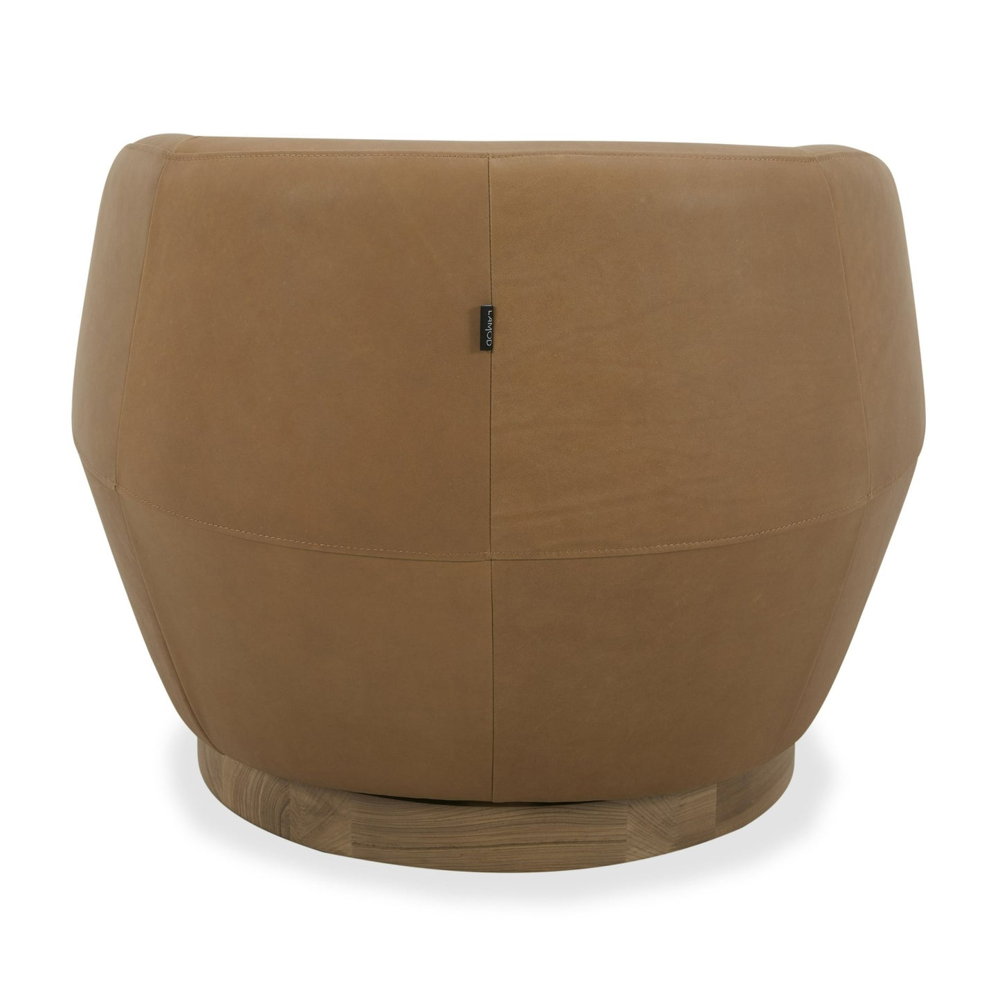 Divani Casa Agatha - Modern Tan Leather Swivel Accent Chair