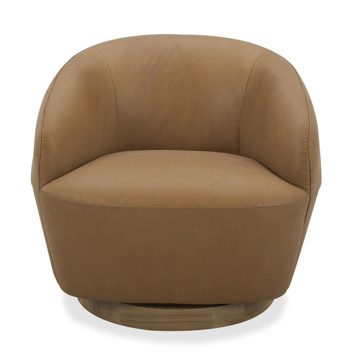 Divani Casa Agatha - Modern Tan Leather Swivel Accent Chair