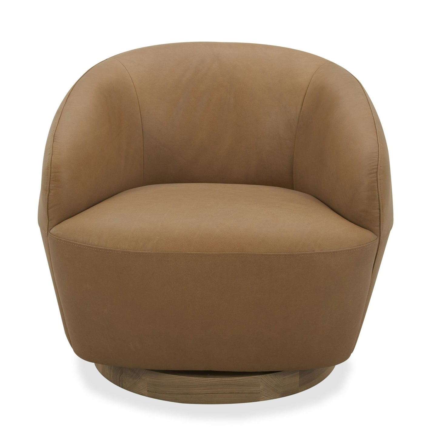 Divani Casa Agatha Modern Tan Leather Swivel Accent Chair - Stylish Tan Leather Upholstery with a Sleek Swivel Design for Contemporary Living Spaces.