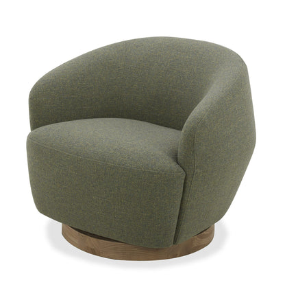 Divani Casa Agatha Modern Hemp Fabric Swivel Accent Chair - Stylish Hemp Fabric Upholstery with a Sleek Swivel Design.