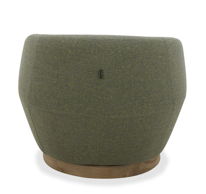 Divani Casa Agatha Modern Hemp Fabric Swivel Accent Chair - Stylish Hemp Fabric Upholstery with a Sleek Swivel Design.