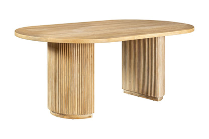 Modrest Jacobson Modern Natural Acacia Oval Dining Table - Elegant and Spacious Dining Solution for a Contemporary Home