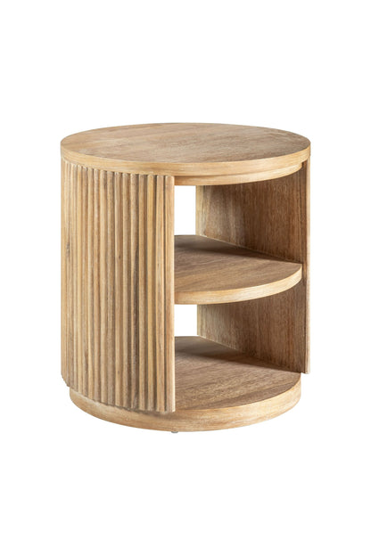 Modrest Jacobson Modern Natural Acacia End Table - Sleek and Stylish Accent for a Contemporary Living Room or Bedroom