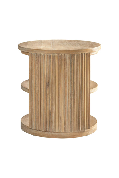 Modrest Jacobson Modern Natural Acacia End Table - Sleek and Stylish Accent for a Contemporary Living Room or Bedroom