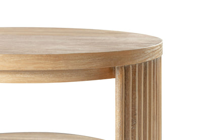 Modrest Jacobson Modern Natural Acacia End Table - Sleek and Stylish Accent for a Contemporary Living Room or Bedroom