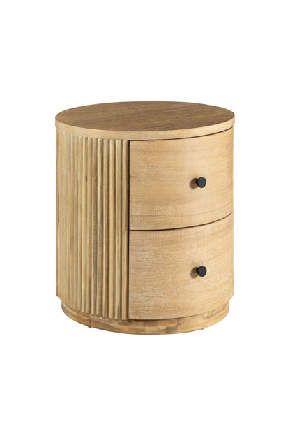 Modrest Jacobson Modern Natural Acacia Nightstand - Stylish and Functional Bedroom Storage with a Contemporary Design