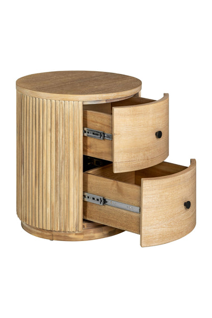 Modrest Jacobson Modern Natural Acacia Nightstand - Stylish and Functional Bedroom Storage with a Contemporary Design
