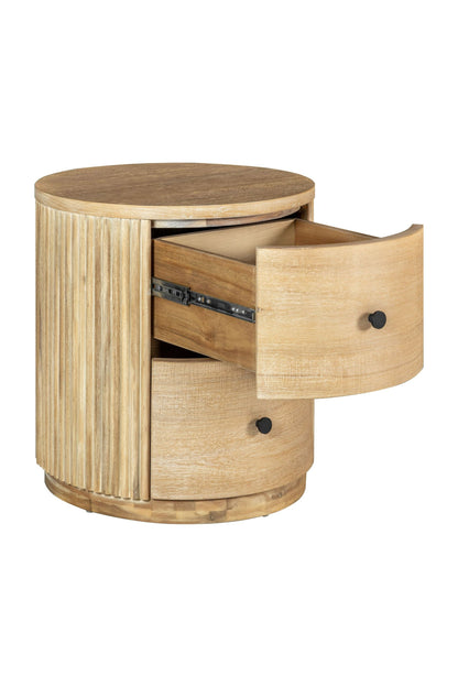 Modrest Jacobson Modern Natural Acacia Nightstand - Stylish and Functional Bedroom Storage with a Contemporary Design