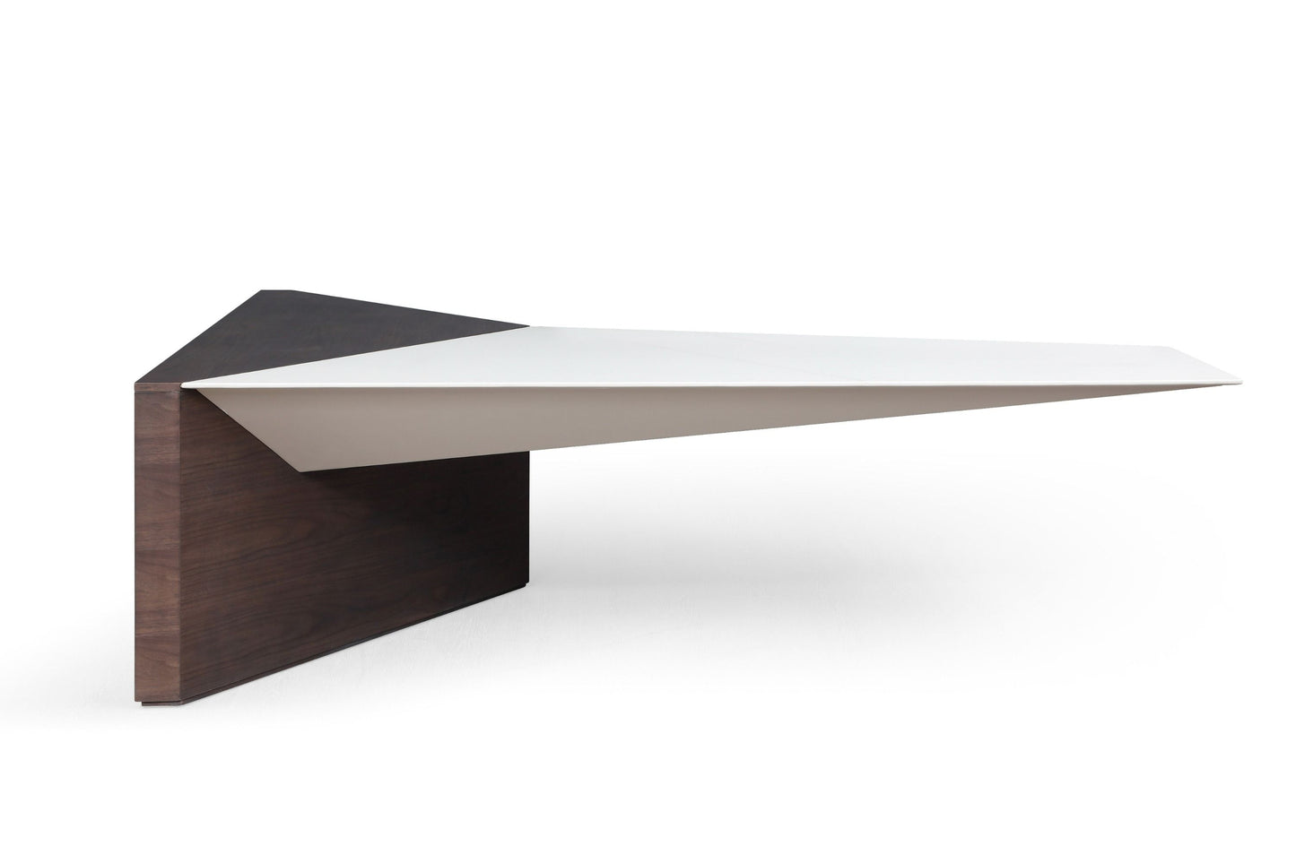 Modrest Kerouac Modern Dark Walnut Beige Leather Desk A Sophisticated Blend of Modern Elegance and Functional Design for Stylish Workspaces