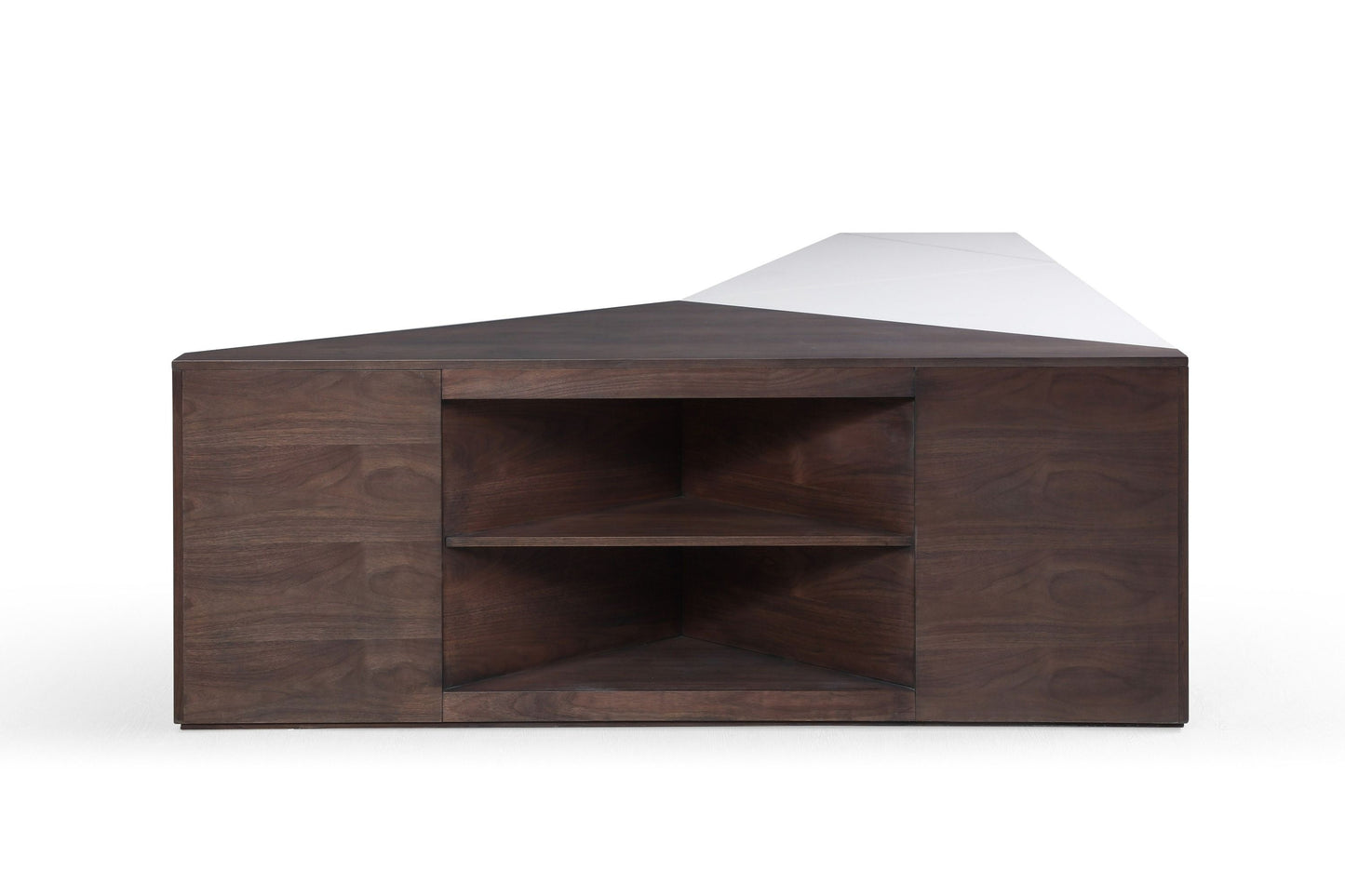 Modrest Kerouac Modern Dark Walnut Beige Leather Desk A Sophisticated Blend of Modern Elegance and Functional Design for Stylish Workspaces