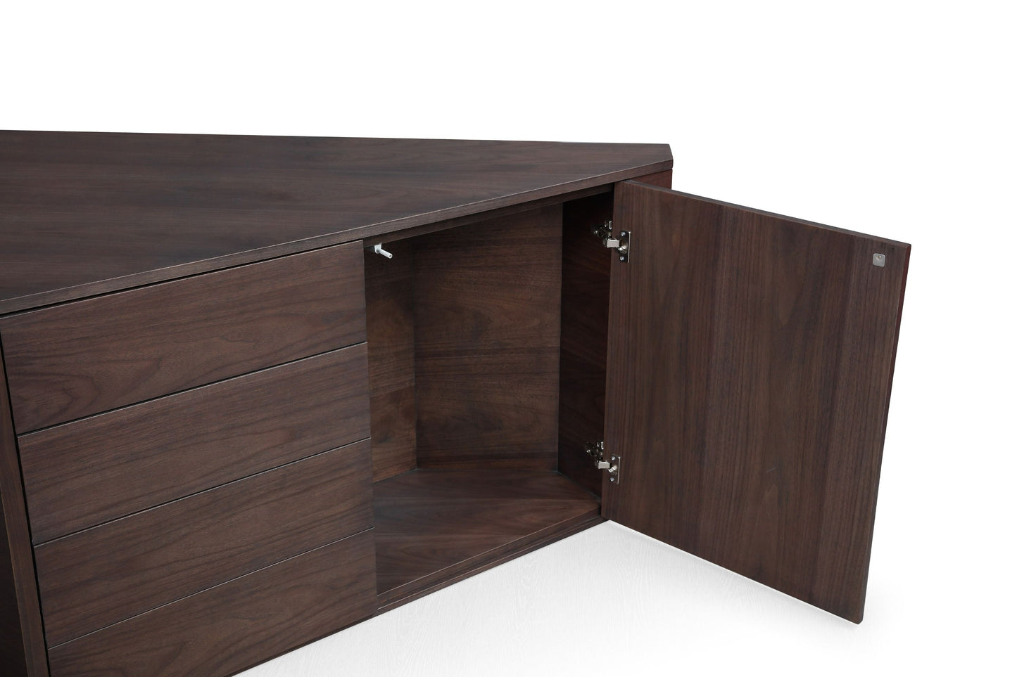 Modrest Kerouac Modern Dark Walnut Beige Leather Desk A Sophisticated Blend of Modern Elegance and Functional Design for Stylish Workspaces