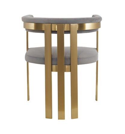 Modrest Pontiac Modern Grey Velvet and Champagne Gold Dining Chair – A Glamorous Fusion of Luxurious Comfort and Contemporary Design