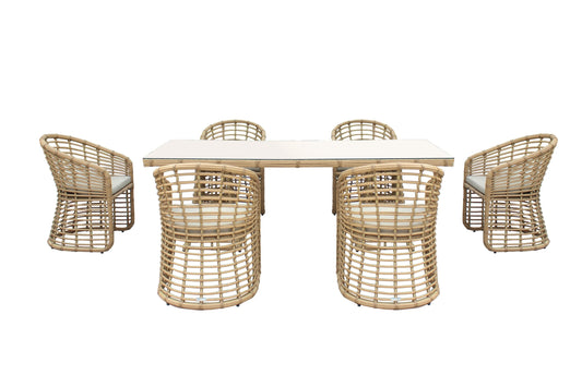 Mina - Outdoor Bamboo Wicker Dining Set