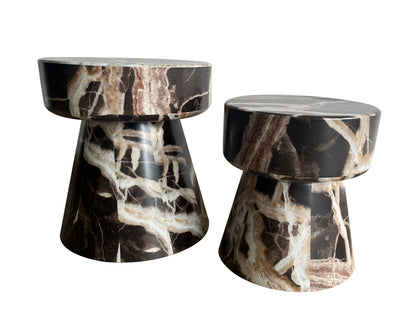 Modrest Marlow Modern Faux Marble End Table Set - Elegant and Stylish Accent for a Contemporary Living Room or Bedroom Decor