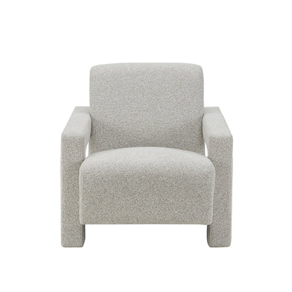 Modrest Wylie Modern Light Grey-Beige Fabric Accent Chair – A Contemporary Blend of Subtle Elegance and Comfortable Design