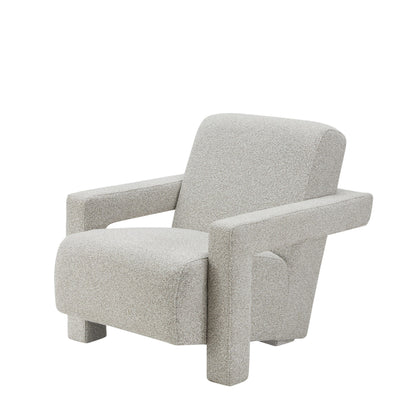 Modrest Wylie Modern Light Grey-Beige Fabric Accent Chair – A Contemporary Blend of Subtle Elegance and Comfortable Design
