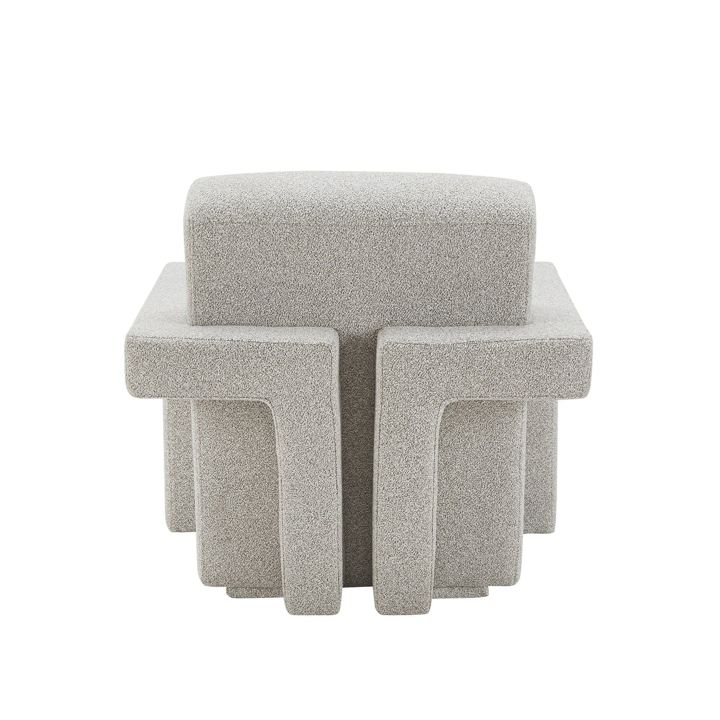 Modrest Wylie - Modern Light Grey-Beige Fabric Accent Chair