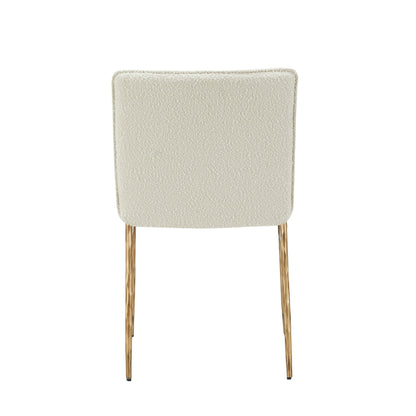 Modrest Atlanta Modern Off-White Fabric and Brass Dining Chair – A Sophisticated Blend of Contemporary Elegance and Timeless Design