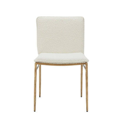 Modrest Atlanta Modern Off-White Fabric and Brass Dining Chair – A Sophisticated Blend of Contemporary Elegance and Timeless Design