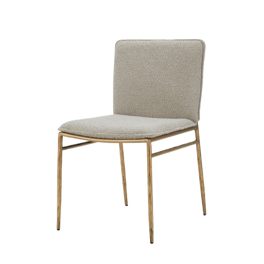 Modrest Atlanta - Modern Beige Fabric & Brass Dining Chair
