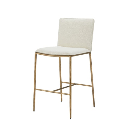 Modrest Atlanta Modern Off-White Fabric and Brass Counter Chair – A Sophisticated Blend of Contemporary Design and Timeless Elegance