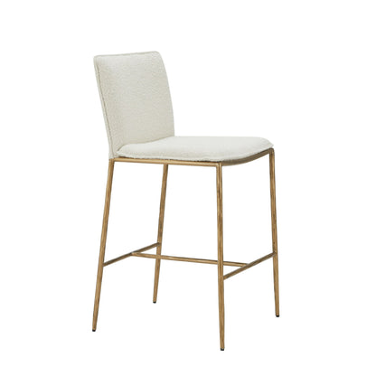 Modrest Atlanta Modern Off-White Fabric and Brass Counter Chair – A Sophisticated Blend of Contemporary Design and Timeless Elegance