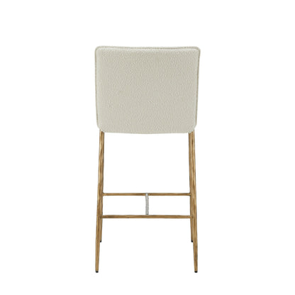 Modrest Atlanta Modern Off-White Fabric and Brass Counter Chair – A Sophisticated Blend of Contemporary Design and Timeless Elegance