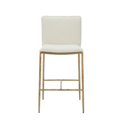 Modrest Atlanta Modern Off-White Fabric and Brass Counter Chair – A Sophisticated Blend of Contemporary Design and Timeless Elegance