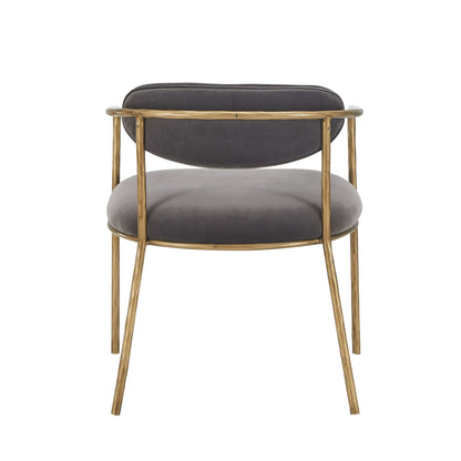 Modrest Baird Modern Grey Velvet and Brass Dining Chair – A Perfect Fusion of Luxurious Comfort and Contemporary Elegance