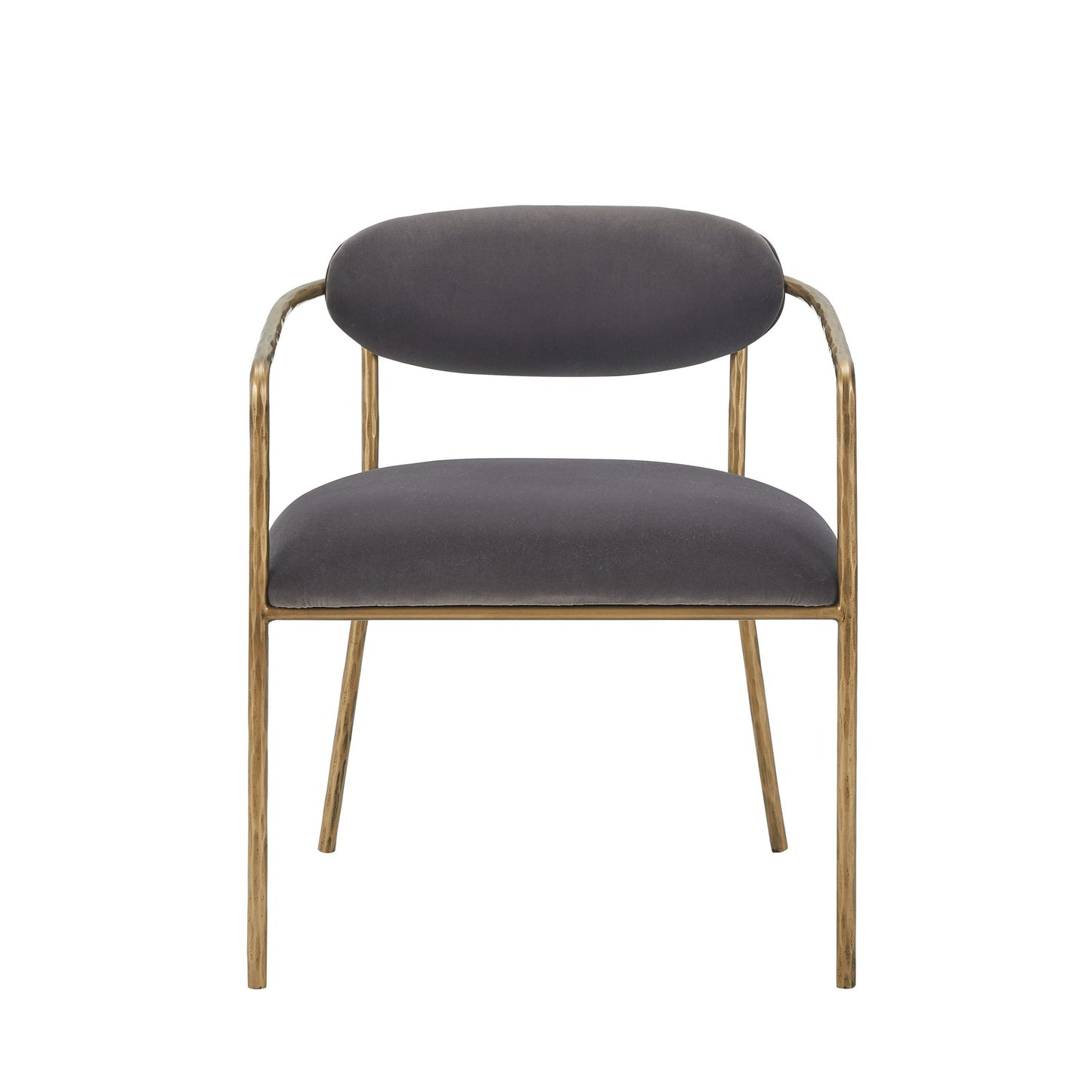 Modrest Baird - Modern Grey Velvet + Brass Dining Chair