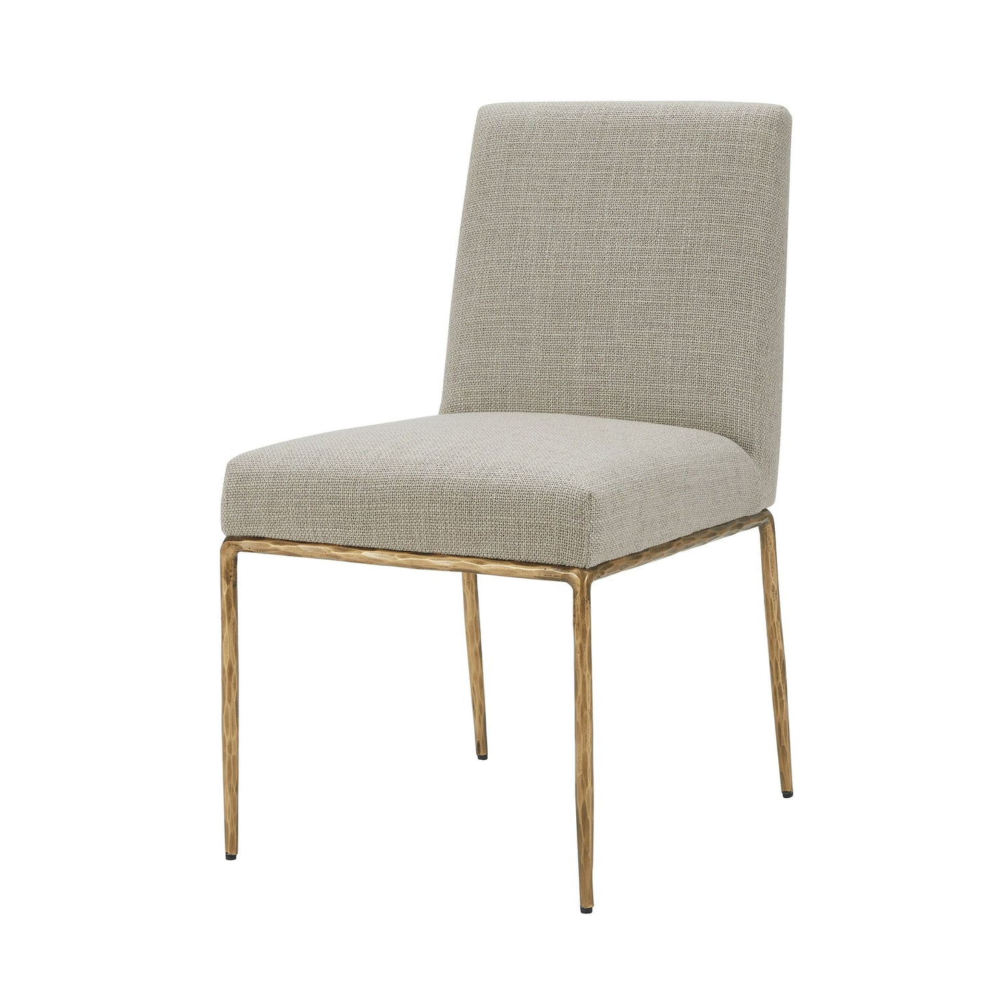 Modrest Beasley - Modern Beige Linen + Brass Dining Chair