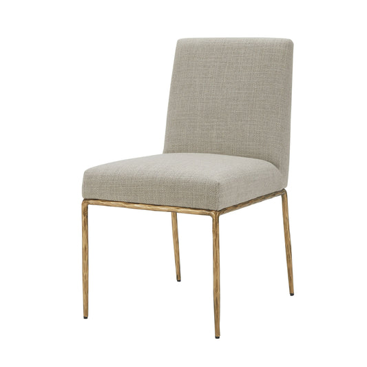 Modrest Beasley - Modern Beige Linen + Brass Dining Chair