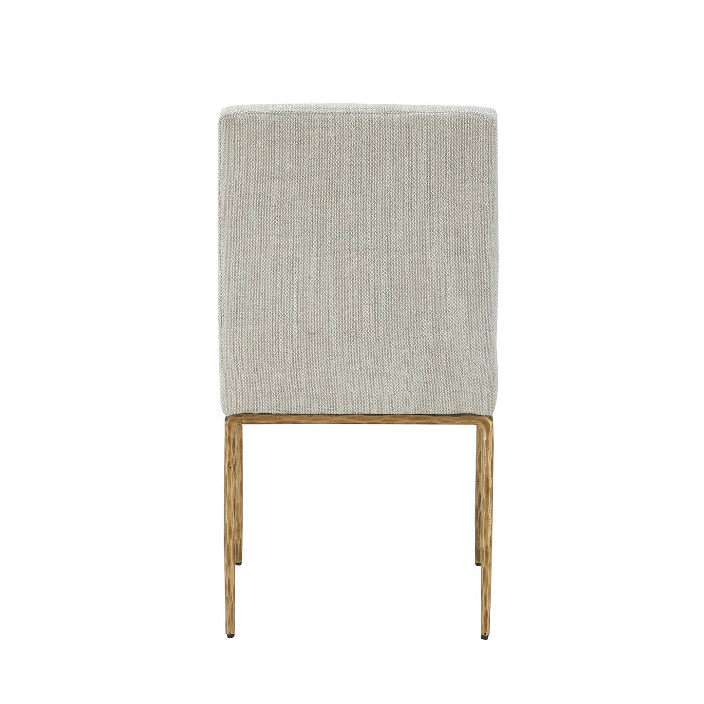 Modrest Beasley - Modern Off-White Linen + Brass Dining Chair