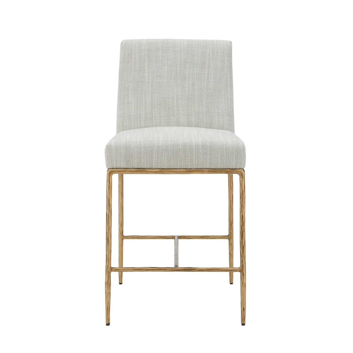 Modrest Beasley - Modern Off-White Linen + Brass Counter Chair