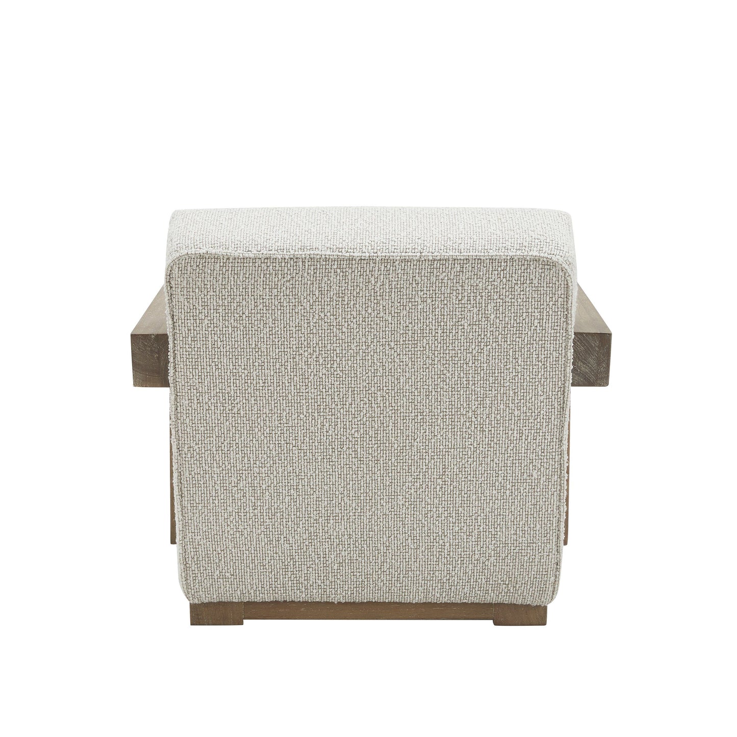 Modrest Dalhart - Modern Beige Fabric + Grey Wash Wood Accent Chair