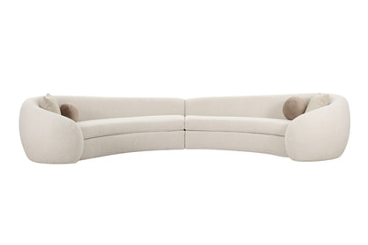 Modrest Kilmer Modern Off-White Curved Fabric Sectional Sofa - Sophisticated Comfort for Contemporary Living Rooms