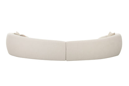 Modrest Kilmer Modern Off-White Curved Fabric Sectional Sofa - Sophisticated Comfort for Contemporary Living Rooms