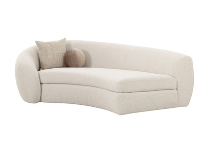 Modrest Kilmer Modern Off-White Curved Fabric Sectional Sofa - Sophisticated Comfort for Contemporary Living Rooms