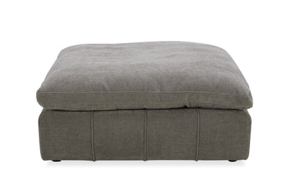 Divani Casa Vicki Modern Grey Fabric Modular Sectional Sofa + Ottoman - Contemporary Comfort and Versatile Style for Modern Living Spaces