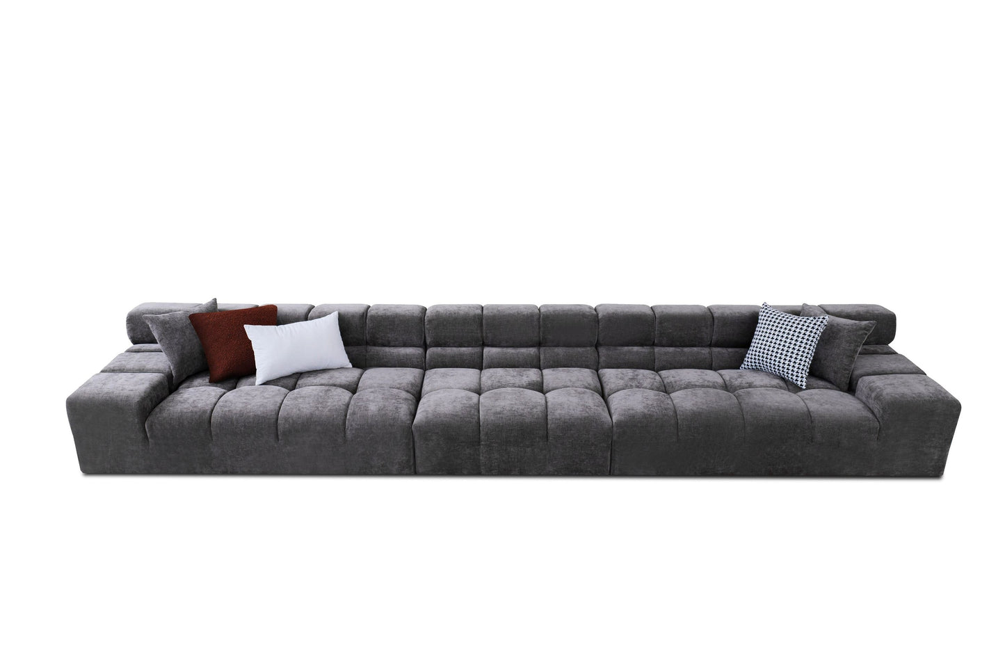 Divani Casa Rhonda - Modern Grey Fabric 4-Seater Sofa