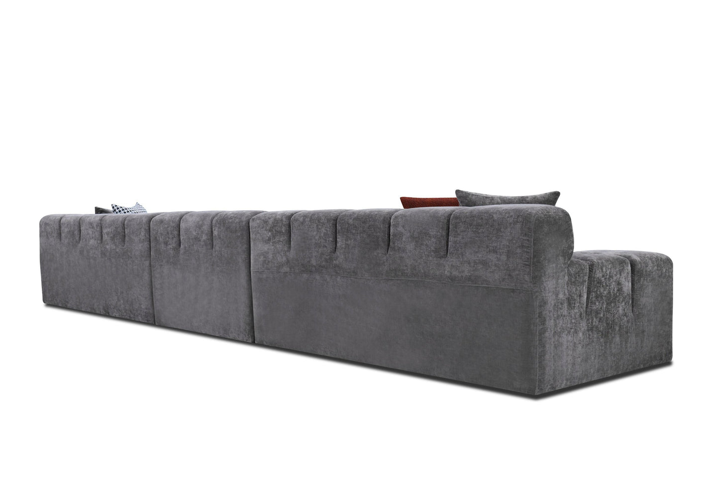 Divani Casa Rhonda - Modern Grey Fabric 4-Seater Sofa