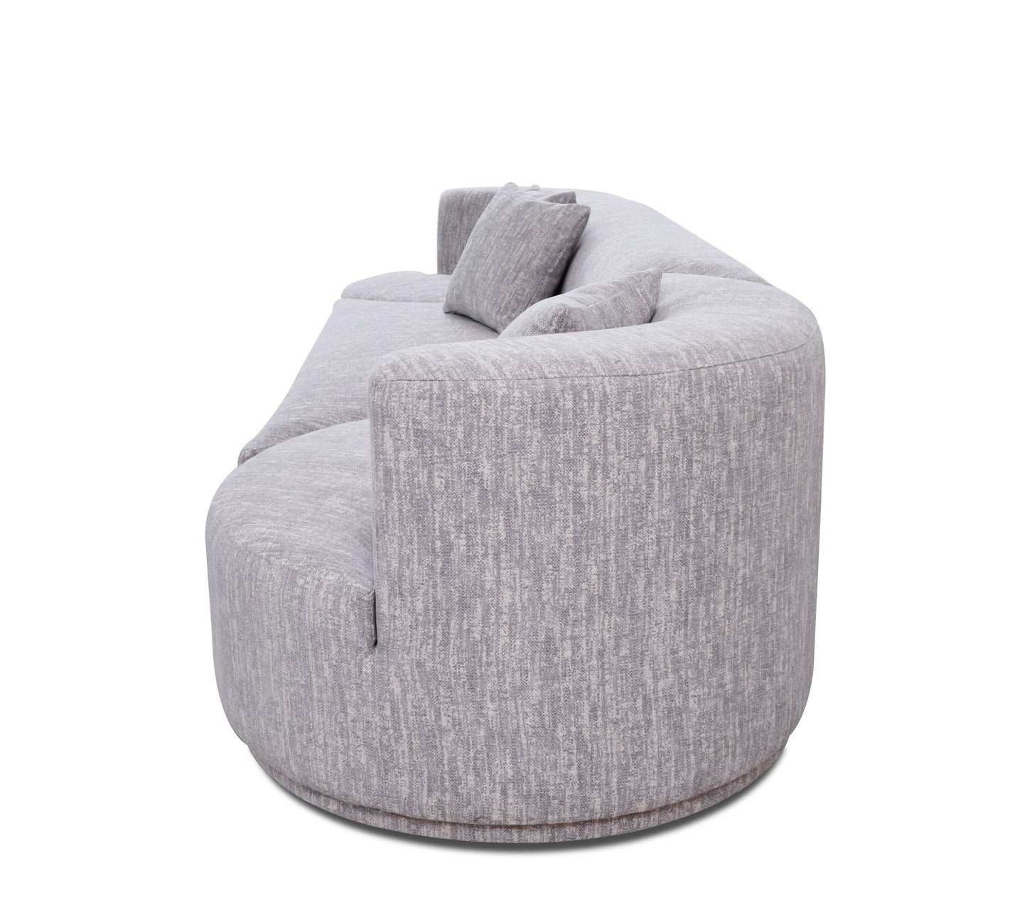 Divani Casa Beau Modern Light Grey Fabric Sectional Sofa With 2 Swirling Chairs - Stylish Upholstery and Unique Swirling Chair Design.