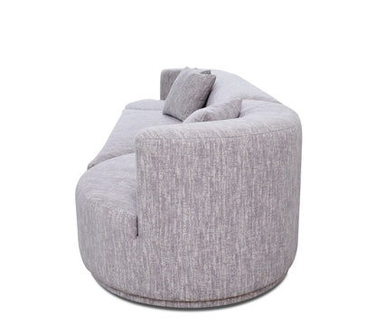 Divani Casa Beau Modern Light Grey Fabric Sectional Sofa With 2 Swirling Chairs - Stylish Upholstery and Unique Swirling Chair Design.