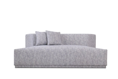 Divani Casa Beau Modern Light Grey Fabric Sectional Sofa With 2 Swirling Chairs - Stylish Upholstery and Unique Swirling Chair Design.
