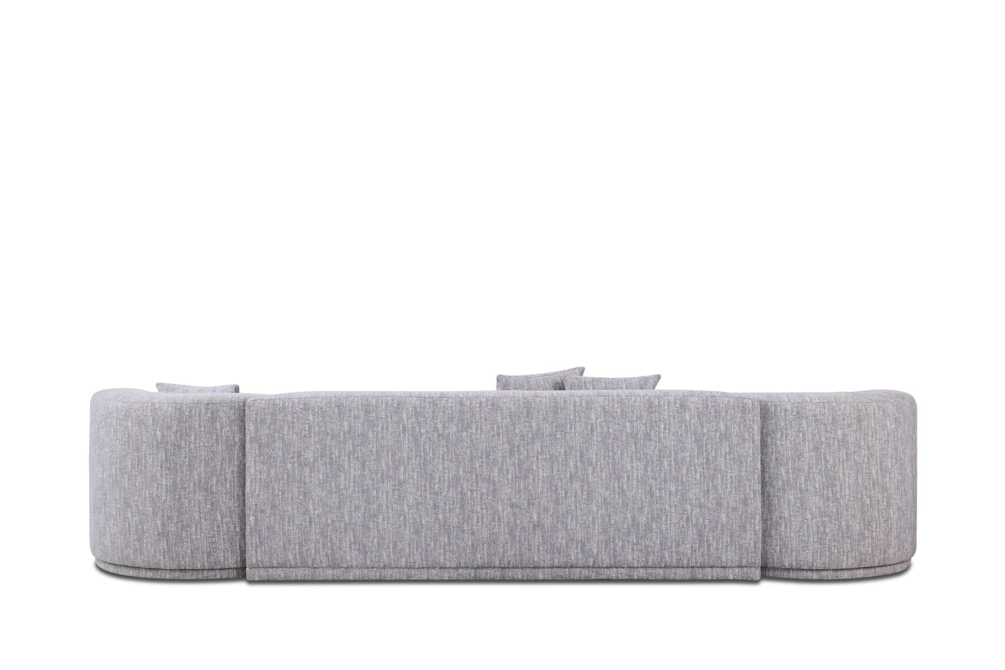 Divani Casa Beau Modern Light Grey Fabric Sectional Sofa With 2 Swirling Chairs - Stylish Upholstery and Unique Swirling Chair Design.