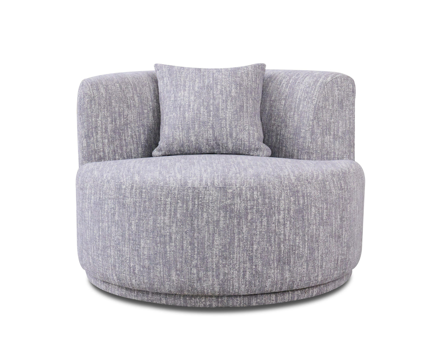 Divani Casa Beau Modern Light Grey Fabric Sectional Sofa With 2 Swirling Chairs - Stylish Upholstery and Unique Swirling Chair Design.