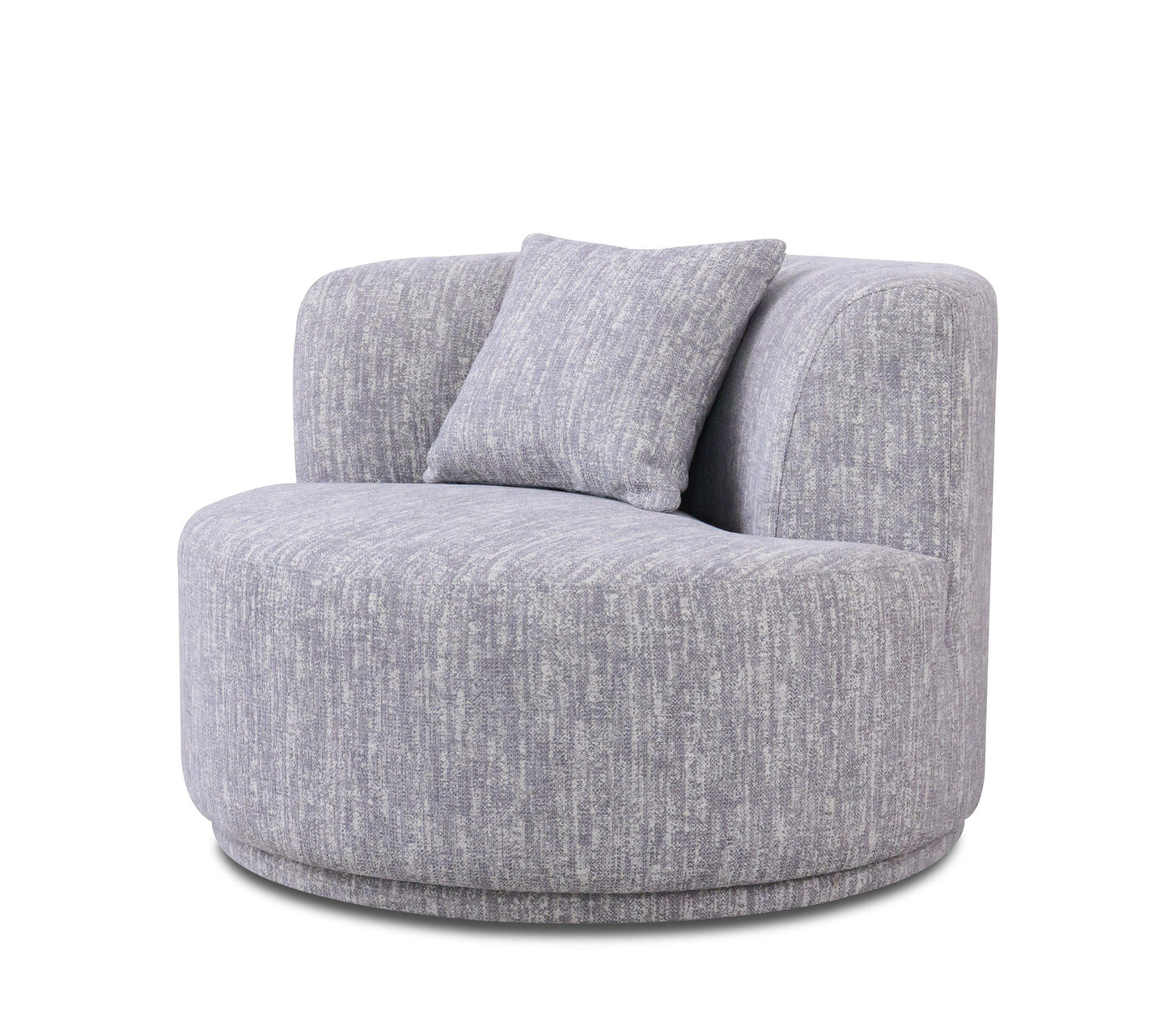 Divani Casa Beau Modern Light Grey Fabric Sectional Sofa With 2 Swirling Chairs - Stylish Upholstery and Unique Swirling Chair Design.