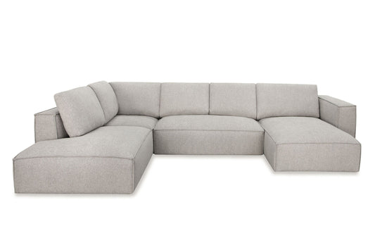Skip to the beginning of the images gallery Divani Casa Lulu - Modern Light Grey Fabric Modular Sectional Sofa w/ Right Facing Chaise