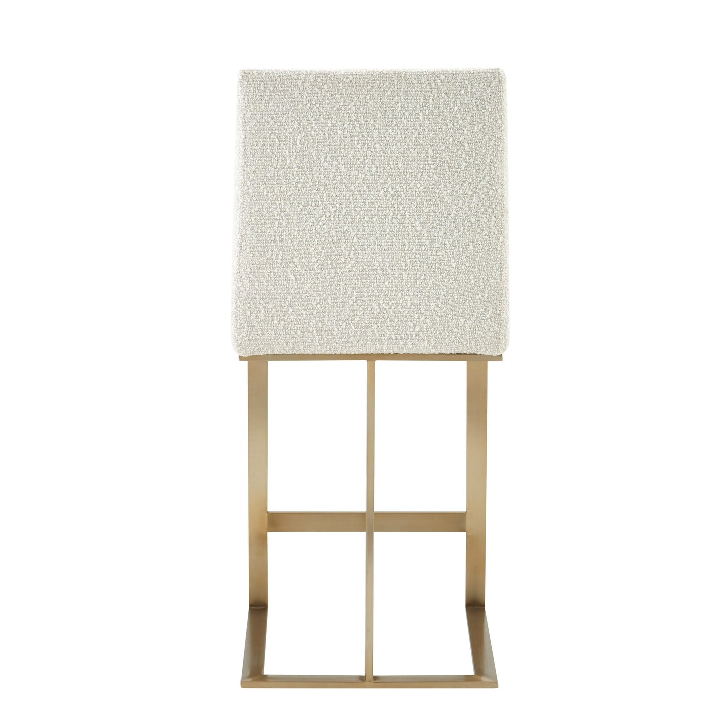 Modrest Frankie Modern Off-White Fabric + Antique Brass Counter Chair - Elegant and Comfortable Seating for a Contemporary Kitchen or Bar Area