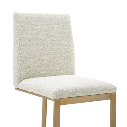 Modrest Frankie Modern Off-White Fabric + Antique Brass Counter Chair - Elegant and Comfortable Seating for a Contemporary Kitchen or Bar Area